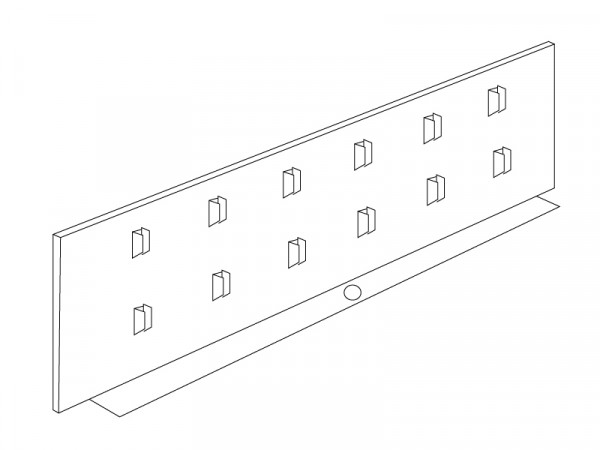 Trennblech mit Einkerbungen für Schubladenhöhe: 66 mm Tiefe: 400 mm VZ